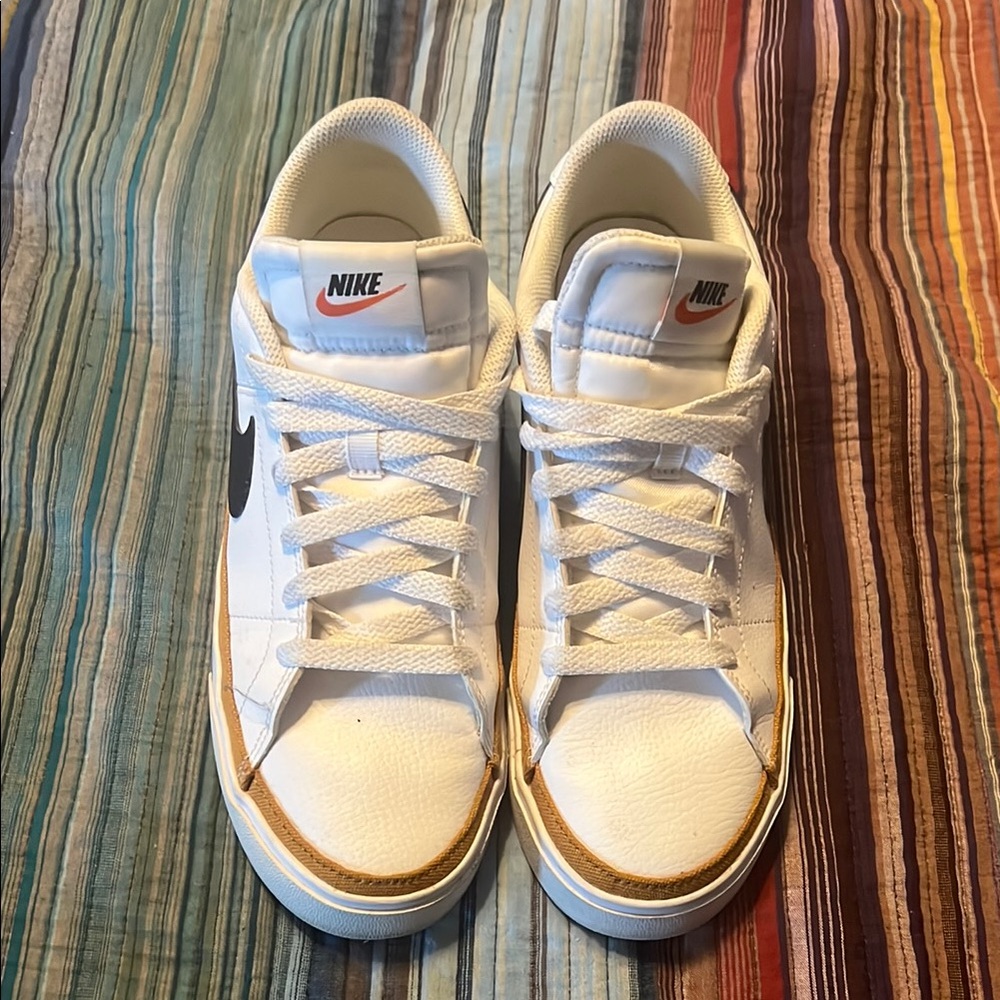 Nike Court Legacy White Sneakers with Black Swoosh